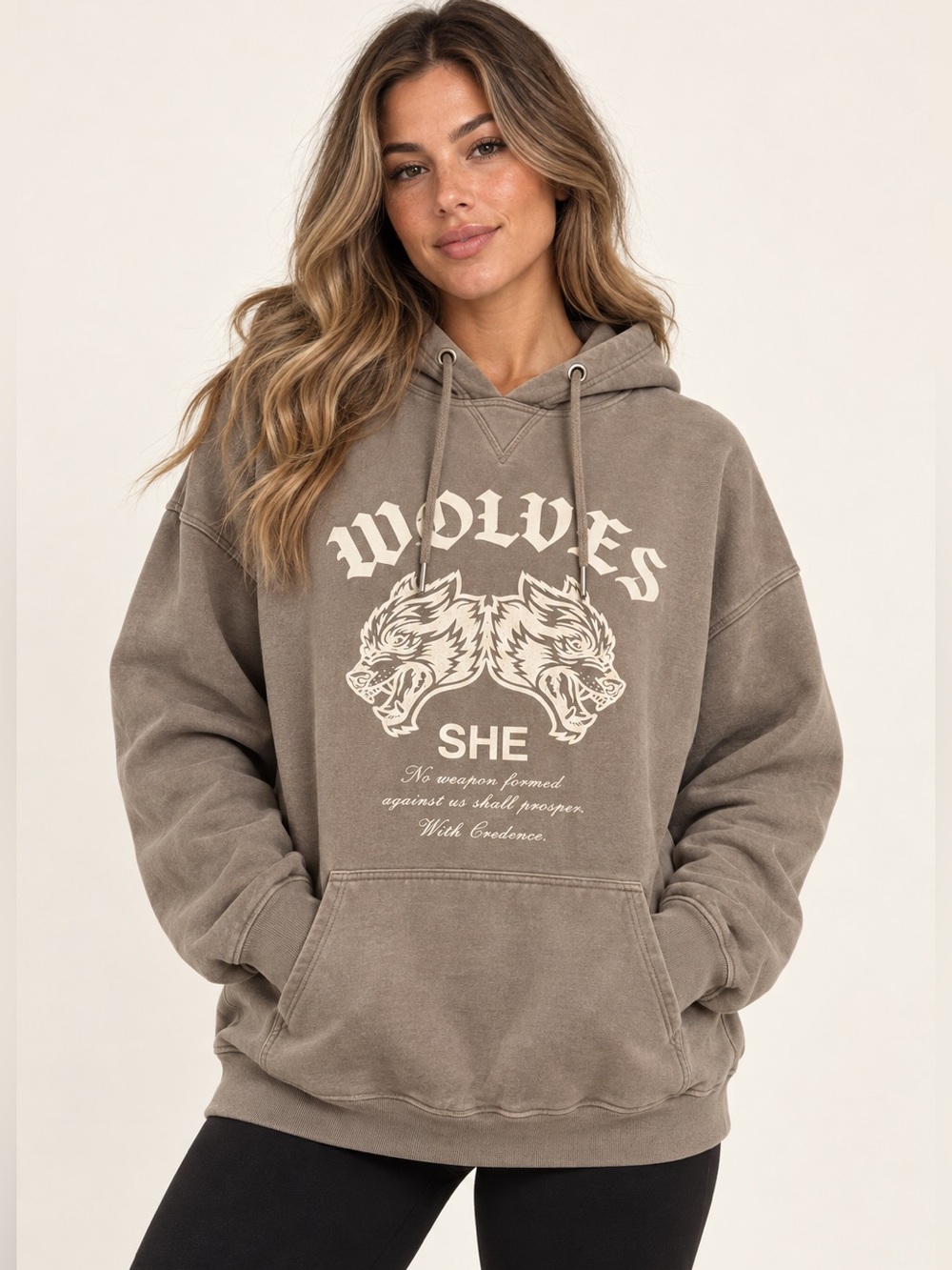 #1002 Darc Sport SHE Chopper Vintage Dakota Hoodie Taupe Small NWT
